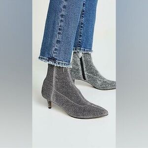 REBECCA MINKOFF Sayres Glitter Sock Boots whimsical designer school Size 8